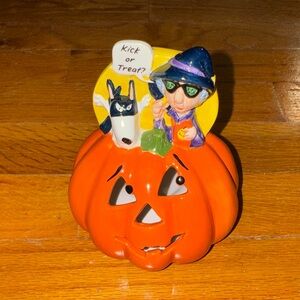 Hallmark Maxine Kick or Treat Ceramic Candle Holder (Pumpkin Tealight) Halloween